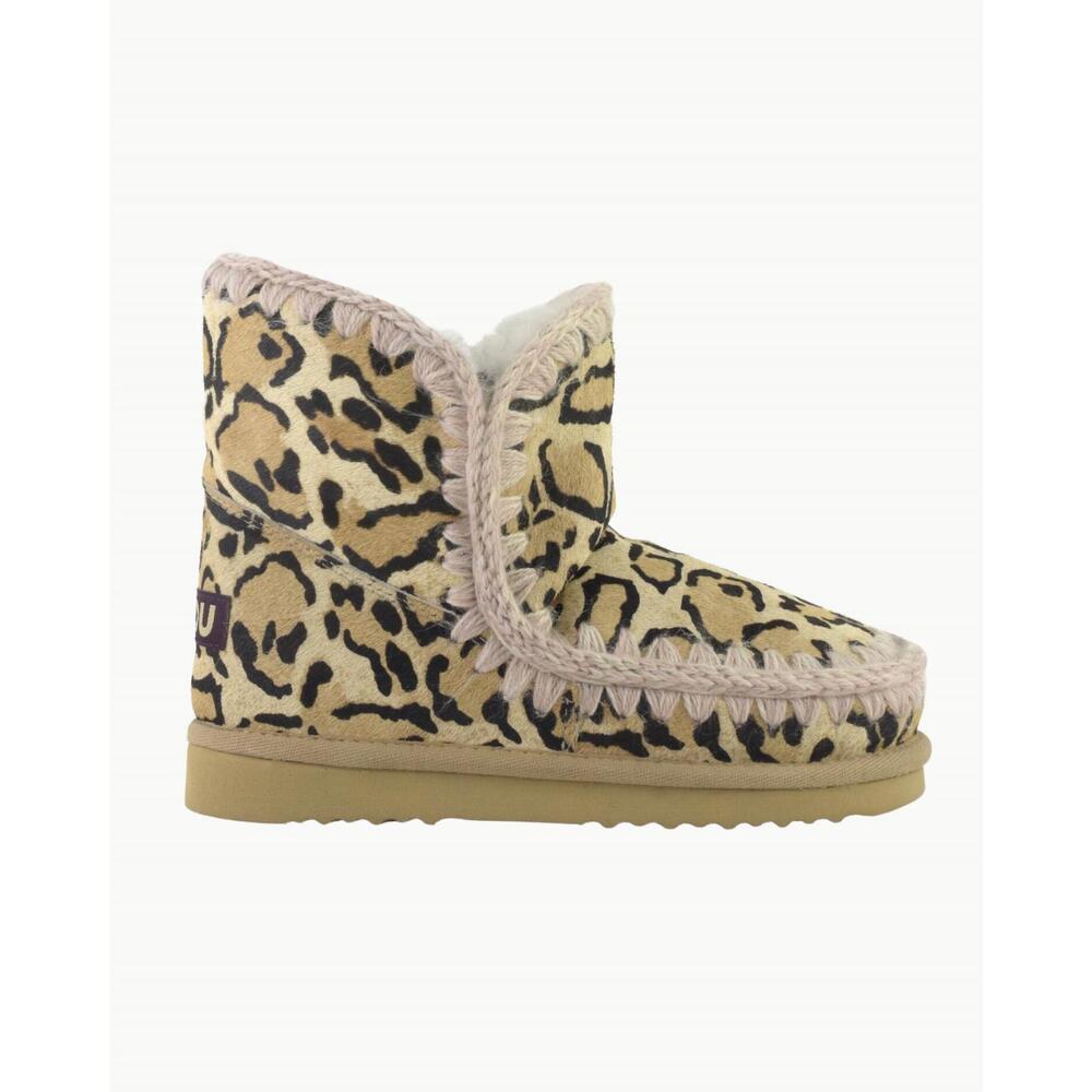 NEW MOU women's eskimo shoes in big leopard sand
